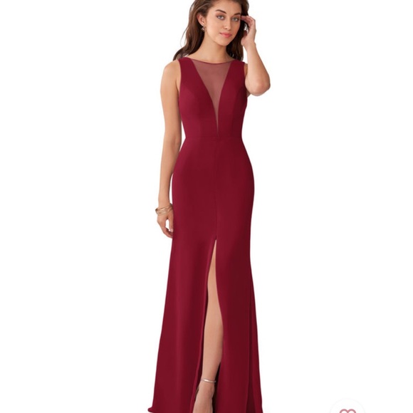 Azazie Buffy Bridesmaid Dress- Burgundy, A6 - Picture 4 of 4